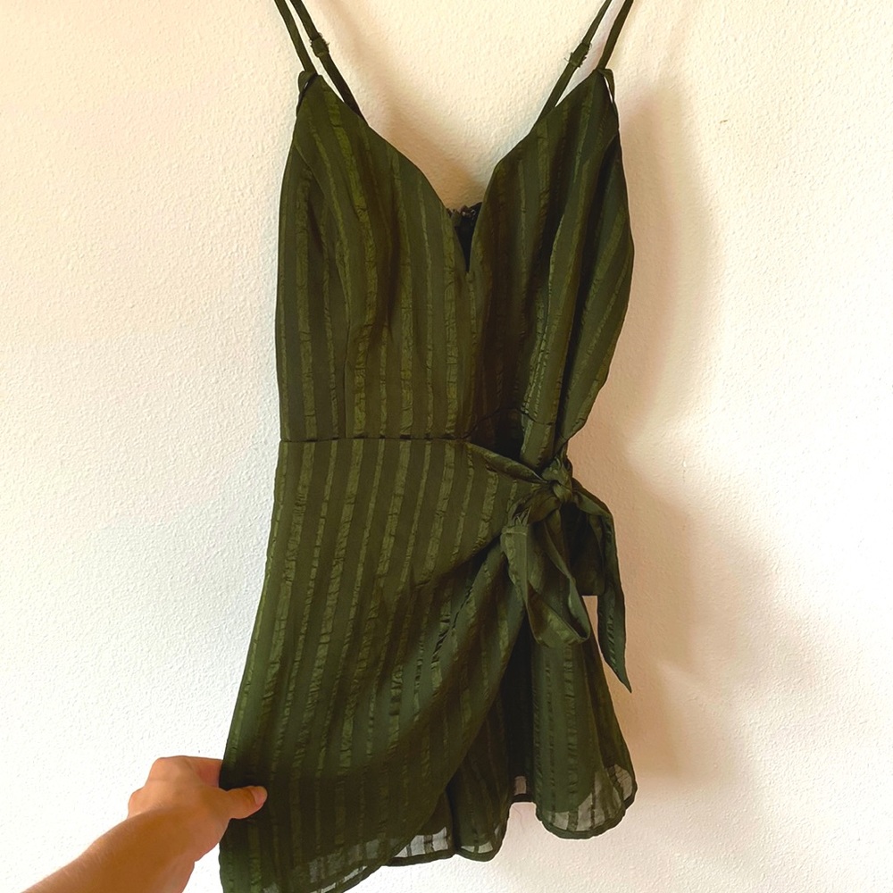 Olive Green Dressy Romper
